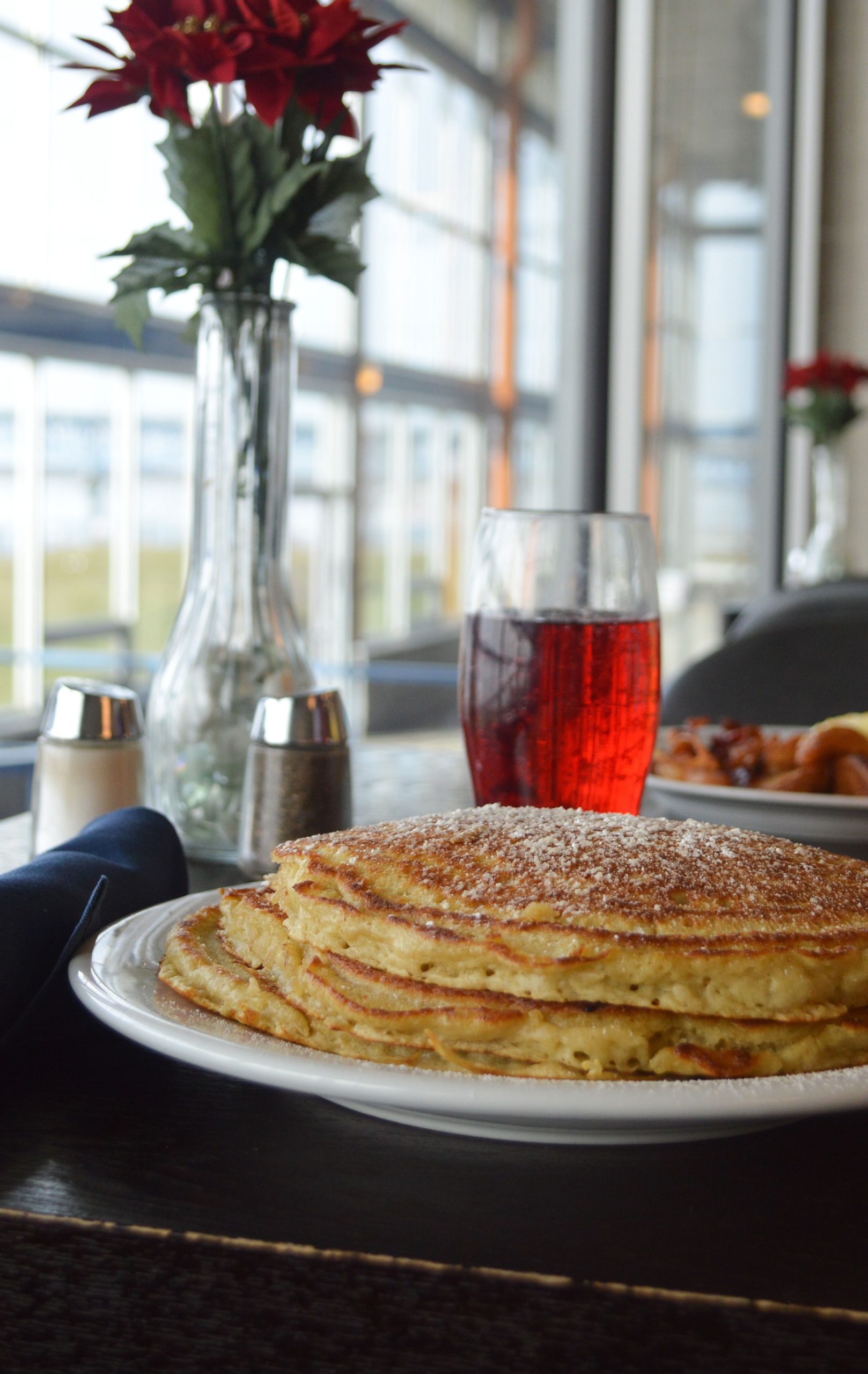 Stack of buttermilk pancakes served at Bella Vista Ristorante in Niagara Falls NY, part of our Italian cuisines breakfast menu.